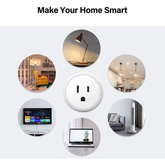 Mini Smart Plug - Wi-Fi Outlet Socket Compatible w/ Alexa, Echo and Google Home - Picture 6 of 10
